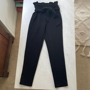 Black synch waist tie pant